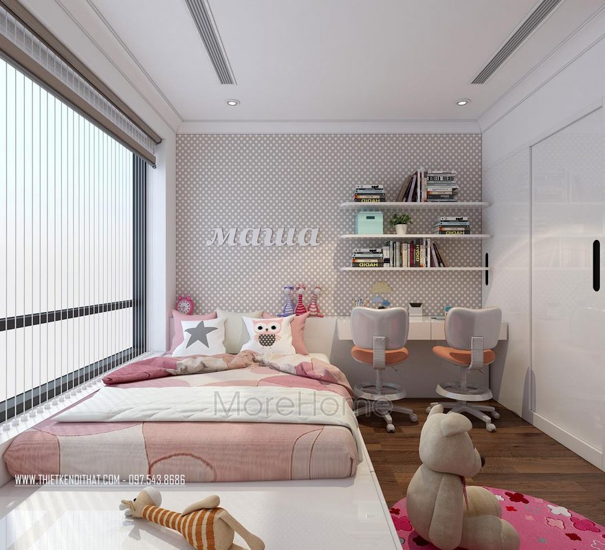 Thiết kế nội thất phòng ngủ chung cư Gardenia Mỹ Đình Nam Từ Liêm Hà Nội